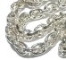 Photo5: Half Small Oval & Textured Small Oval Chain Links Necklace [Platinum Finish]