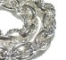 Photo3: Half Small Oval & Textured Small Oval Chain Links Necklace [Platinum Finish]