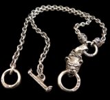 Half Old Bulldog With 2 Quarter Skulls & 6Chain Necklace