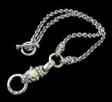 Half Old Bulldog With 2 Quarter Skull & 7Chain Necklace