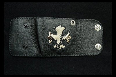 Photo1: Short Cross Inlay Buffalo Half Wallet