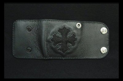 Photo1: Short Cross Inlay Buffalo Half Wallet