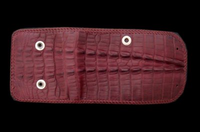 Photo1: Crocodile Tail W-Spine Half Wallet