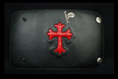 Photo1: Crocodile Cross Inlay Buffalo Long Wallet