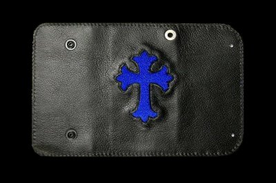 Photo1: Stingray Cross Inlay Buffalo Long Wallet