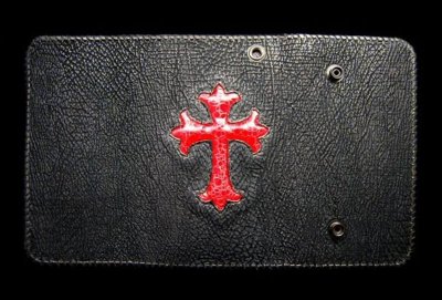 Photo1: Frog Cross Inlay Shark Long Wallet