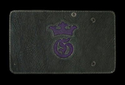 Photo1: Stingray G&Crown Inlay Shark Long Wallet