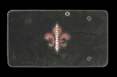 Photo1: Stingray(Multi) Fleur de lis Inlay Hippo Long Wallet