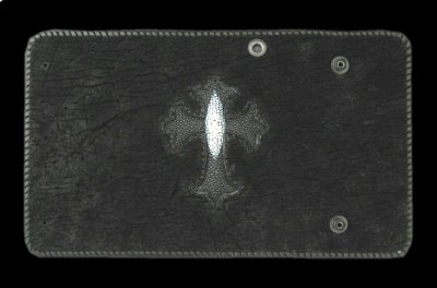 Photo1: Stingray(Star) Cross Inlay Hippo Long Wallet