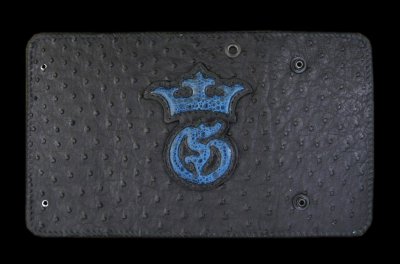 Photo1: Frog G&Crown Inlay Ostrich Long Wallet