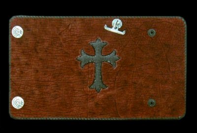 Photo1: Frog Cross Inlay Hippo Long Wallet