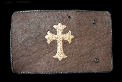 Photo1: Frog Traditional Cross Inlay Elephant Long Wallet