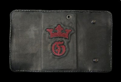 Photo1: Stingray Traditional G&Crown Inlay Buffalo Long Wallet