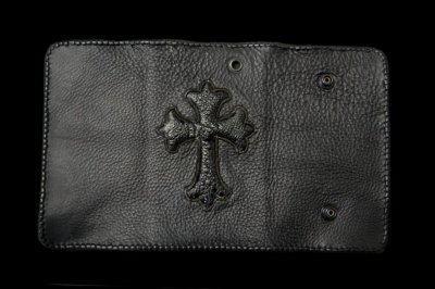 Photo1: Frog Traditional Cross Inlay Buffalo Long Wallet