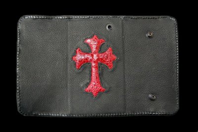 Photo1: Frog Traditional Cross Inlay Buffalo Long Wallet