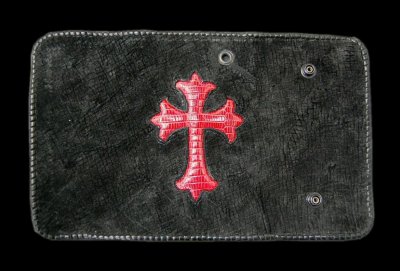 Photo1: Lizard Traditional Cross Inlay Hippo Long Wallet