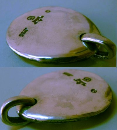 Photo4: Reised Cross Chiseled Blob Pendant