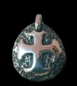 Reised Cross Chiseled Blob Pendant