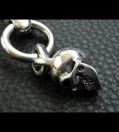 Photo2: Bulldog With Single Skull Drop Pendant