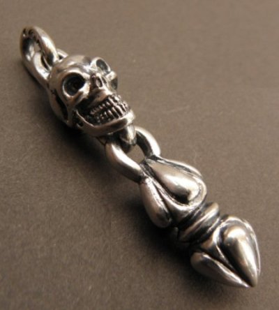 Photo3: Single Skull With Noodle Pendant