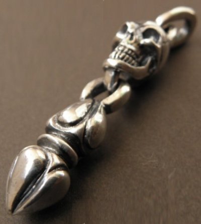 Photo2: Single Skull With Noodle Pendant