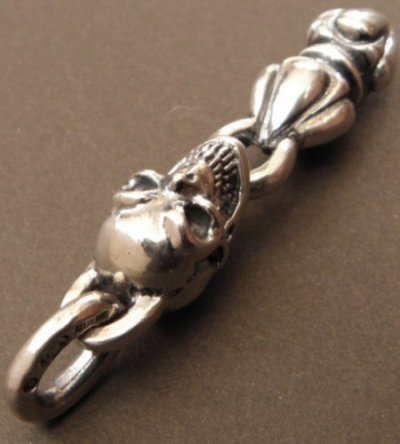 Photo4: Single Skull With Noodle Pendant