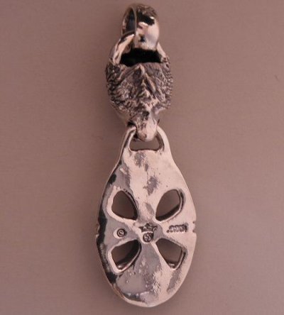 Photo4: Lion & Cross Oval Pendant