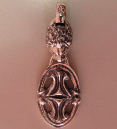 Photo5: Lion & Sculpted Oval Pendant