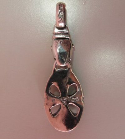 Photo4: Old Bulldog & Cross Oval Pendant