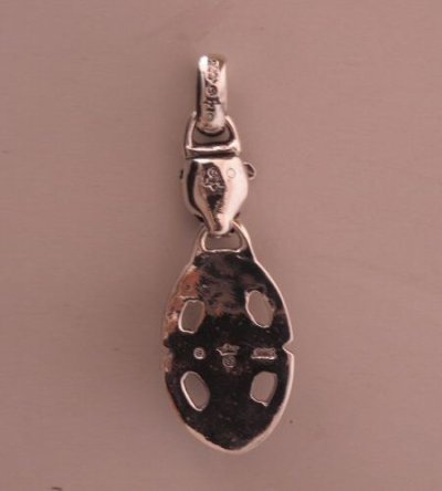 Photo4: Panther & Sculpted Oval On Skull Pendant