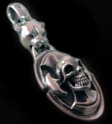 Panther & Battle-Ax On Skull Pendant