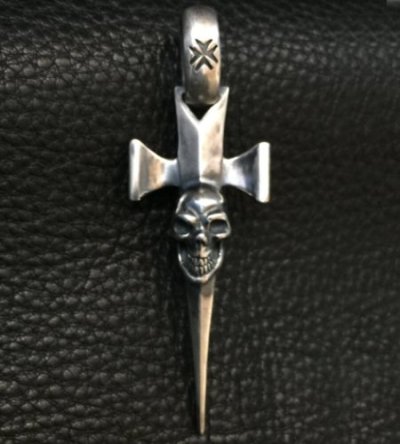 Photo2: Single Skull Dagger Square Bottom & H.W.O Pendant