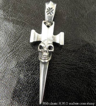 Photo4: Quarter Single Skull Dagger Square Bottom & H.W.O Pendant