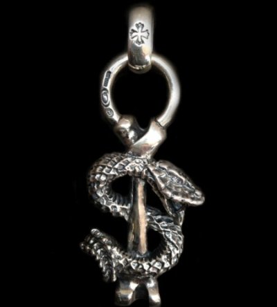 Photo1: Snake Bone With H.W.O Pendant