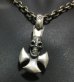 Photo16: Round cross with skull Pendant