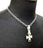 More Photo2: Skull with round zip cross Pendant