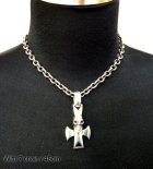 More Photo3: Skull with round zip cross Pendant