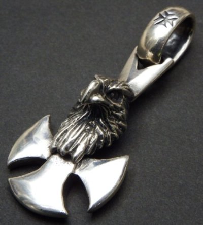 Photo3: Eagle with round zip cross Pendant