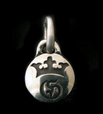 Photo1: G&Crown Pendant (Small oval)