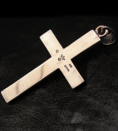 Photo2: 10k Skull On Plain Cross Pendant (Small)