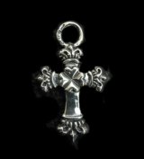 One Eighth Long 4 Heart Crown Cross Pendant