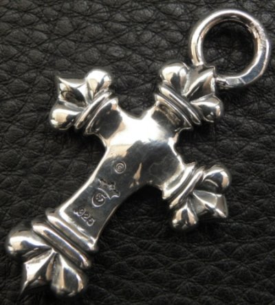 Photo3: One Eighth Long 4 Heart Crown Cross Pendant