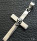 Photo4: Skull On Plain Cross Pendant [1/8 , 1/16]