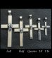 Photo10: Skull On Plain Cross Pendant [1/8 , 1/16]