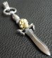 Photo18: Gold Skull On Dagger With H.W.O Pendant