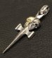 Photo14: 18k Gold Skull & Sterling Skull Double Face Square Bottom Dagger Pendant