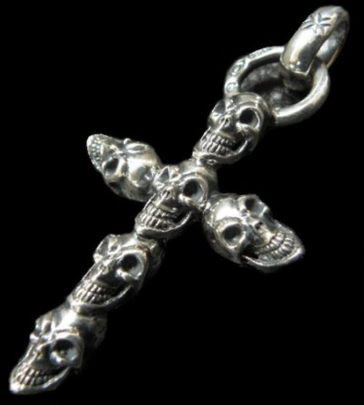 Photo1: Quarter 6 Skulls Cross With H.W.O Pendant