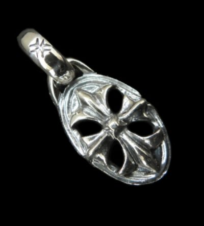 Photo1: Quarter Cross Oval With H.W.O Pendant