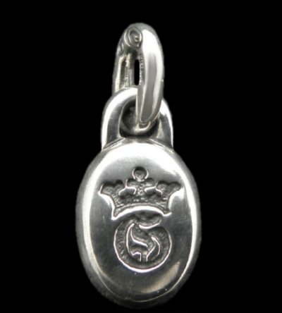 Photo1: G&Crown Oval Pendant (Small oval)