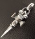 Photo4: Crown Single Skull Dagger Square Bottom With Chiseled Loop & H.W.O Pendant